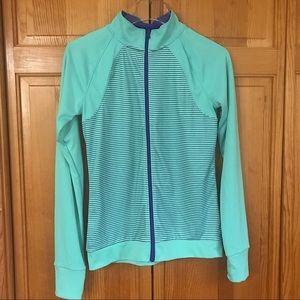 SOLD_Champion Full Zip Mint Green Striped Active Jacket